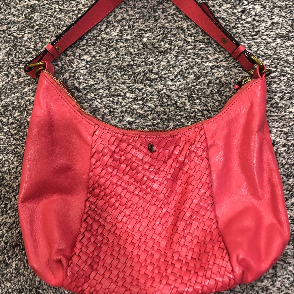 Bright coral shoulder bag